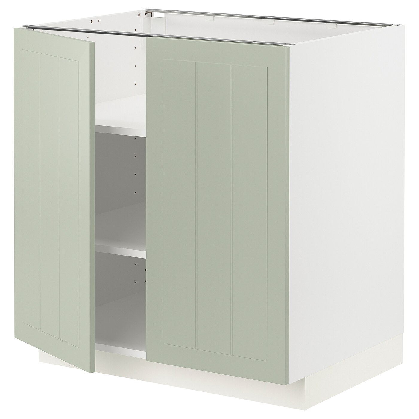 Напольный шкаф - IKEA METOD, 88x62x80см, белый/светло-зеленый, МЕТОД ИКЕА