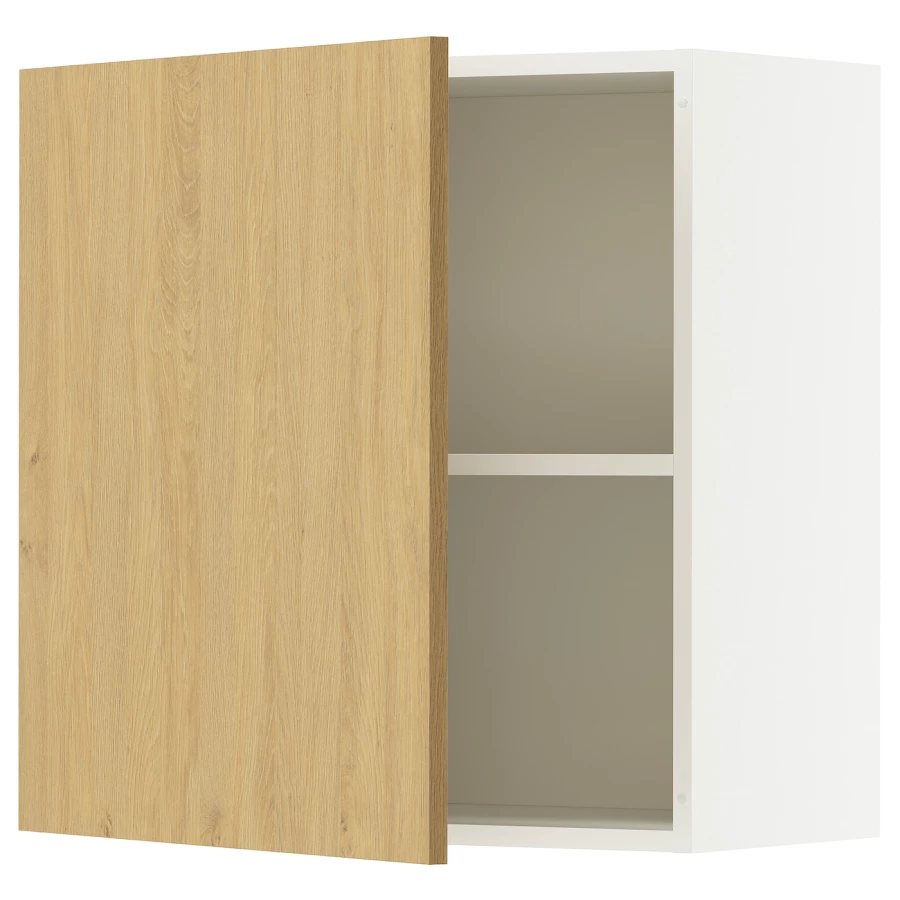Кухонный навесной шкаф - IKEA KNOXHULT/КНОКСХУЛЬТ ИКЕА, 60x60х31 см, белый/под беленный дуб (изображение №1)