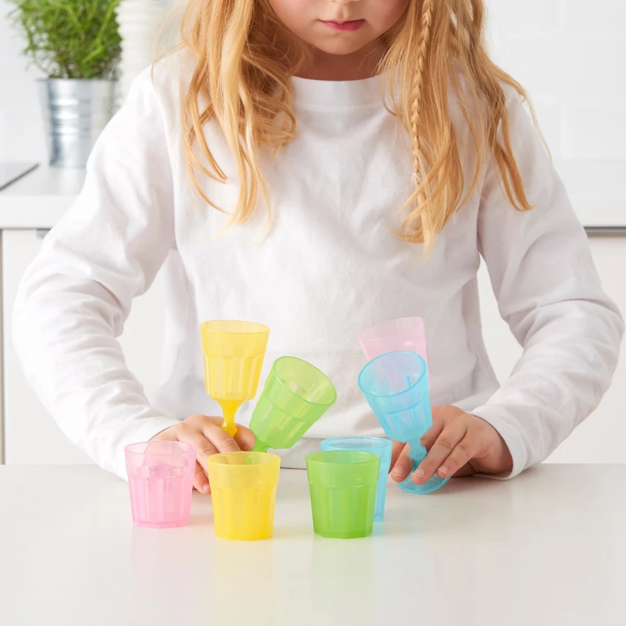 Набор игрушечных стаканов - IKEA DUKTIG/ДУКТИГ ИКЕА, разноцветный, 8 шт (изображение №2)