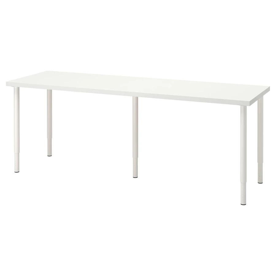 Письменный стол - IKEA LAGKAPTEN/OLOV, 200х60х63-93 см, белый, ЛАГКАПТЕН/ОЛОВ ИКЕА (изображение №1)