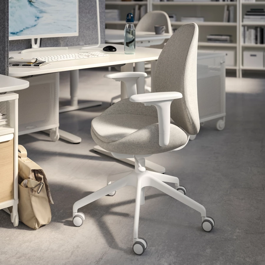 Офисный стул IKEA HATTEFJÄLL/HATTEFJALL, 68x68x114см, белый, ХАТТЕФЬЕЛЛЬ ИКЕА (изображение №2)