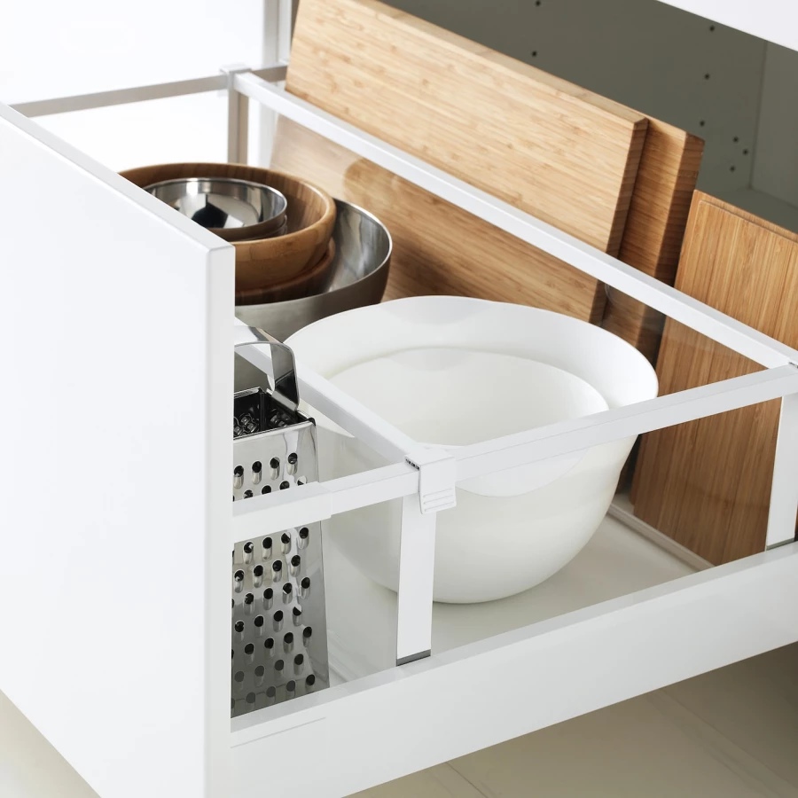Напольный кухонный шкаф  - IKEA METOD MAXIMERA, 88x61,9x80см, белый/серый, МЕТОД МАКСИМЕРА ИКЕА (изображение №5)