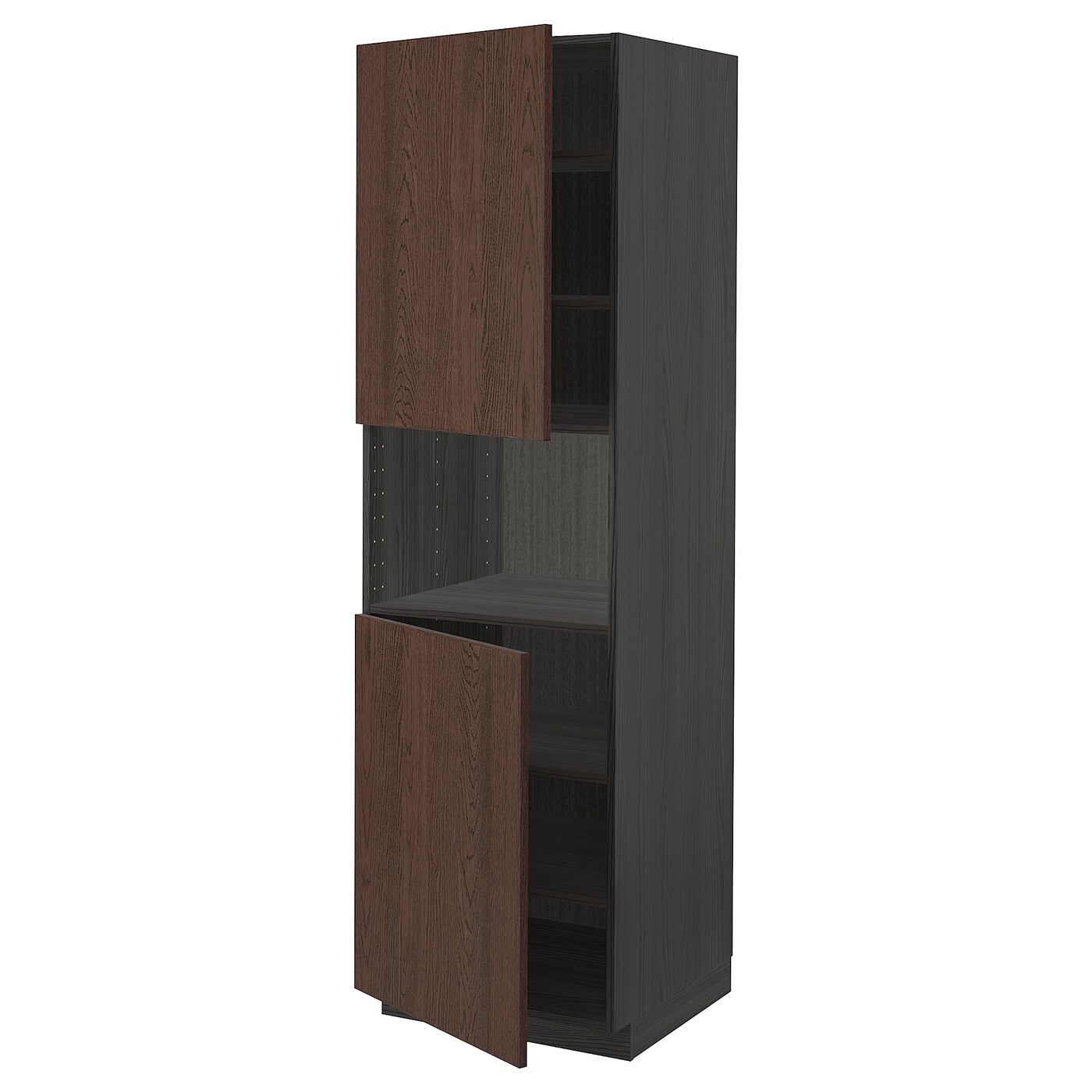 Высокий шкаф - IKEA METOD/МЕТОД ИКЕА, 200х60х60 см, черный/коричневый