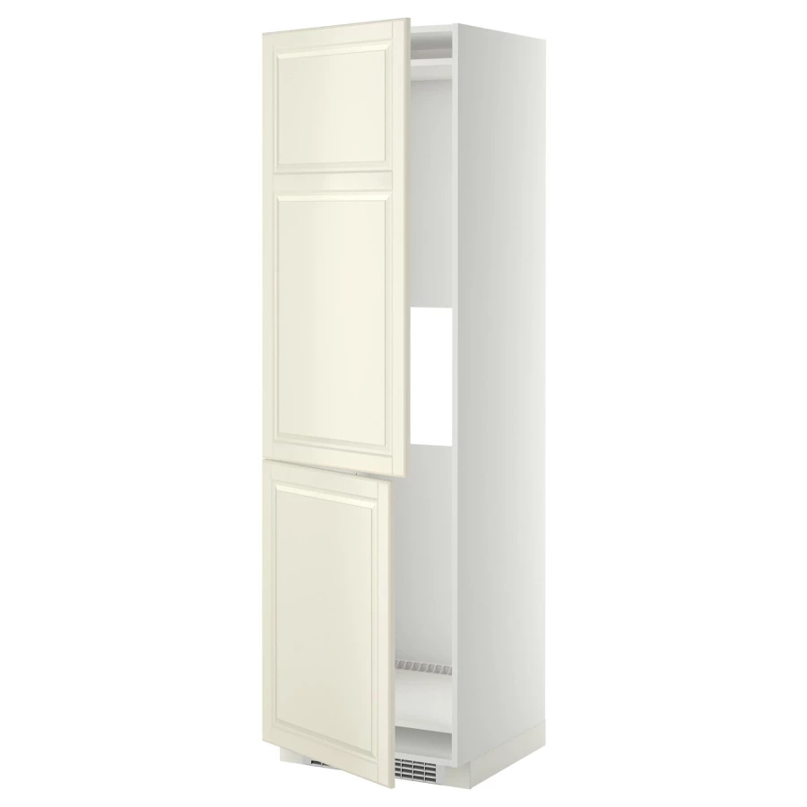 Высокий кухонный шкаф - IKEA METOD/МЕТОД ИКЕА, 200х60х60 см, белый/кремовый (изображение №1)