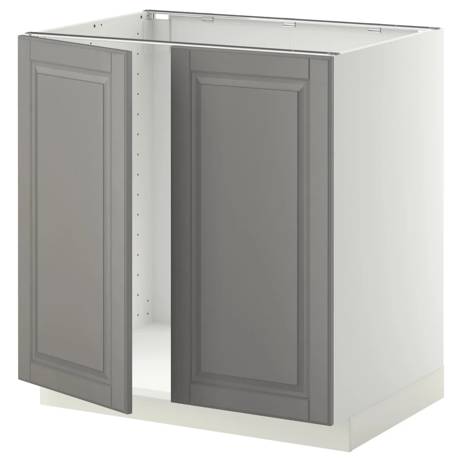 Шкаф под раковину/2 дверцы - METOD IKEA/ МЕТОД ИКЕА, 88х80 см. белый/серый (изображение №1)