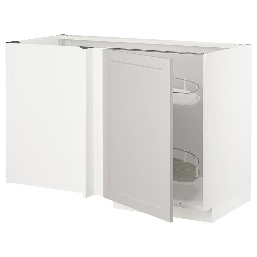 Напольный шкаф - METOD IKEA/ МЕТОД ИКЕА,  127,5х88 см, белый/светло-серый (изображение №1)