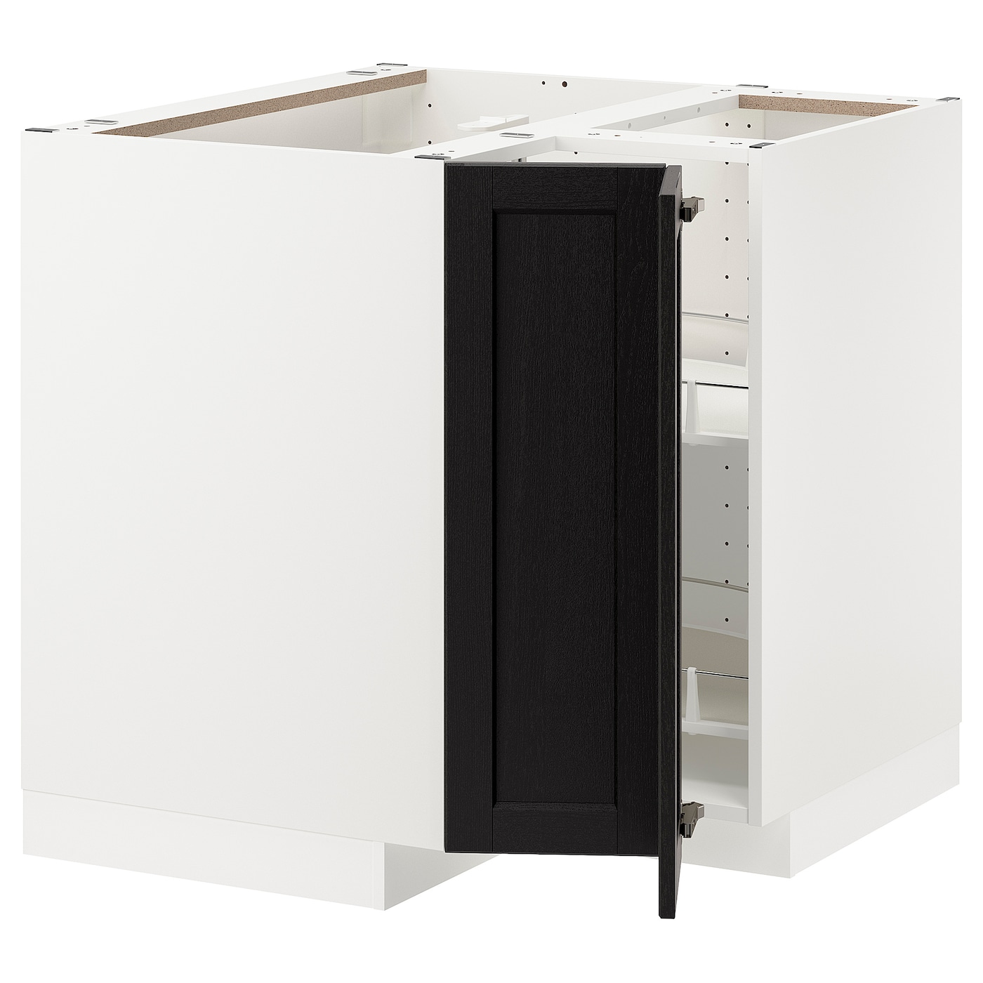 Угловой шкаф-тумба с каруселью - IKEA METOD/МЕТОД ИКЕА, 88х80х87,5 см, белый/коричневый