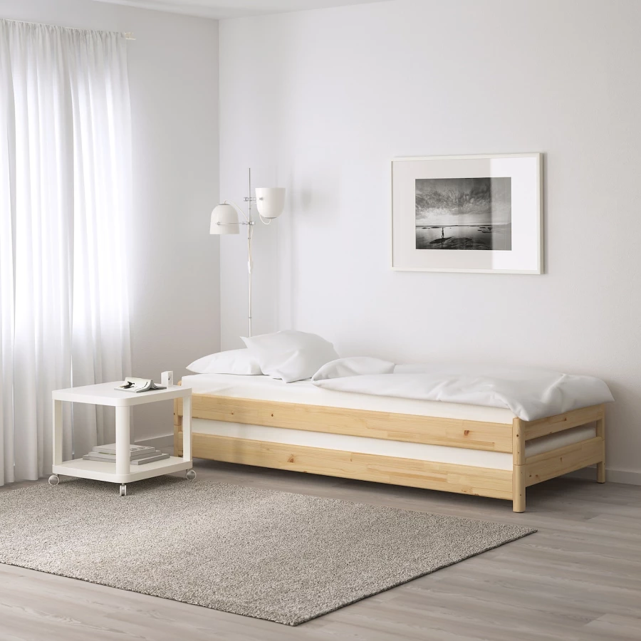 Матрас для односпальной кровати - AFJALL  IKEA/ АФЬЕЛЛЬ ИКЕА, 80x200 см, белый (изображение №6)