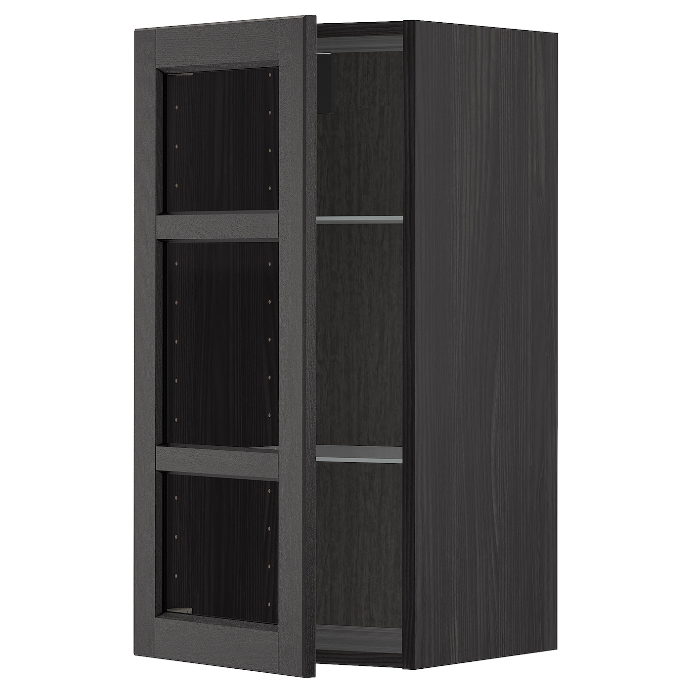 Шкаф со стеклянными дверцами  - METOD  IKEA/  МЕТОД ИКЕА, 80х40 см, черный
