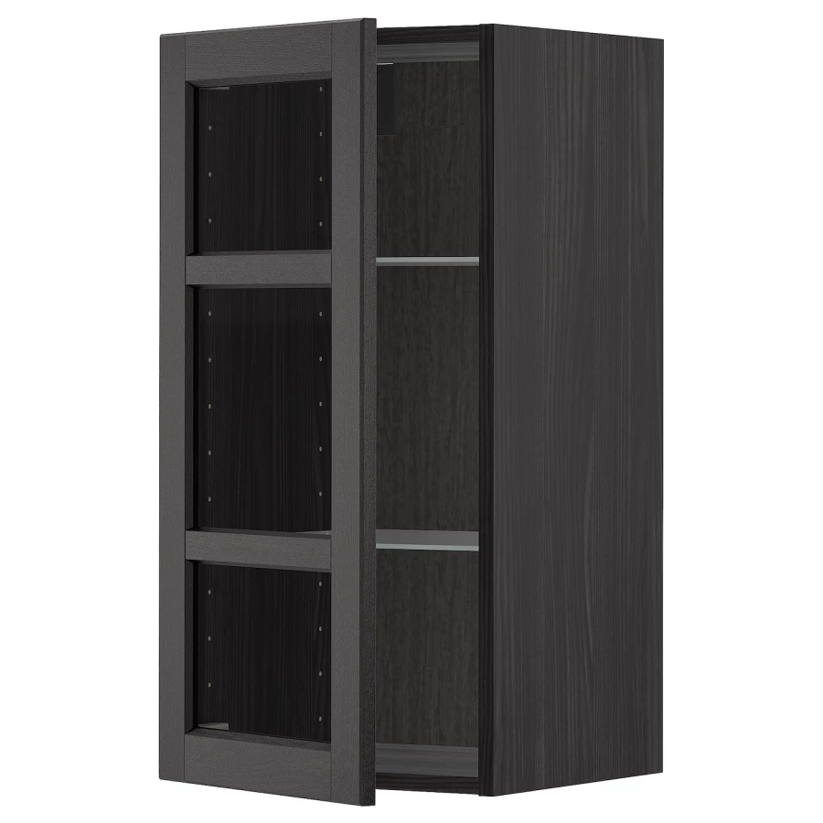 Шкаф со стеклянными дверцами  - METOD  IKEA/  МЕТОД ИКЕА, 80х40 см, черный (изображение №1)