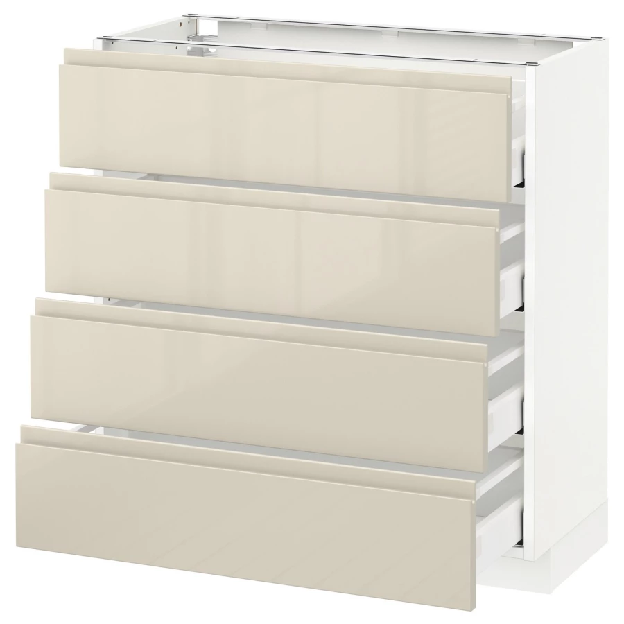 Напольный кухонный шкаф  - IKEA METOD MAXIMERA, 88x39x80см, белый/бежевый, МЕТОД МАКСИМЕРА ИКЕА (изображение №1)