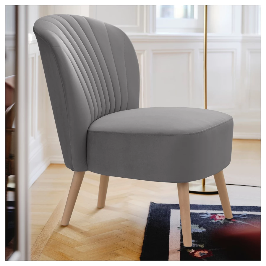 Кресло - IKEA BILLHAMN/БИЛЛХАМН, 59х78х82 см, серый (изображение №4)