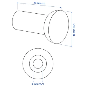 Второе фото. Ручка-кнопка - IKEA NYDALA, 1.6 см, черный, НИДАЛА ИКЕА