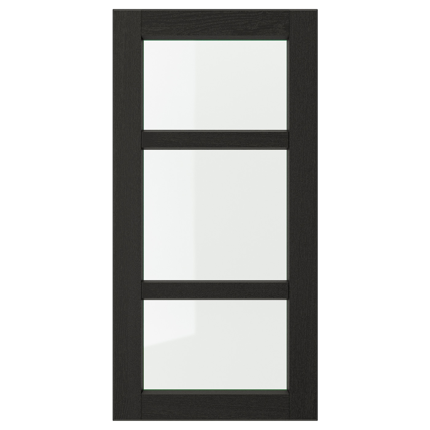 Дверца со стеклом - IKEA LERHYTTAN, 80х40 см, черный, ЛЕРХЮТТАН ИКЕА