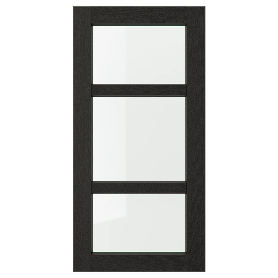 Дверца со стеклом - IKEA LERHYTTAN, 80х40 см, черный, ЛЕРХЮТТАН ИКЕА (изображение №1)