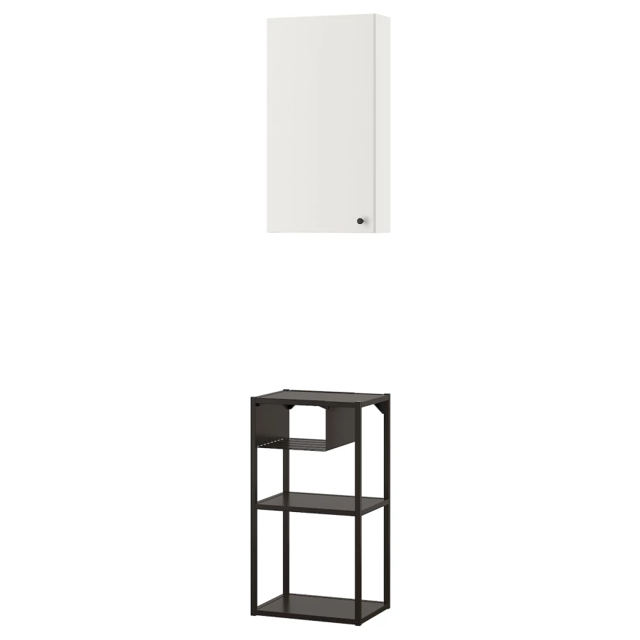 Комбинация для хранения - IKEA ENHET/ЭНХЕТ ИКЕА, 40х30х150 см, белый/антрацит (изображение №1)