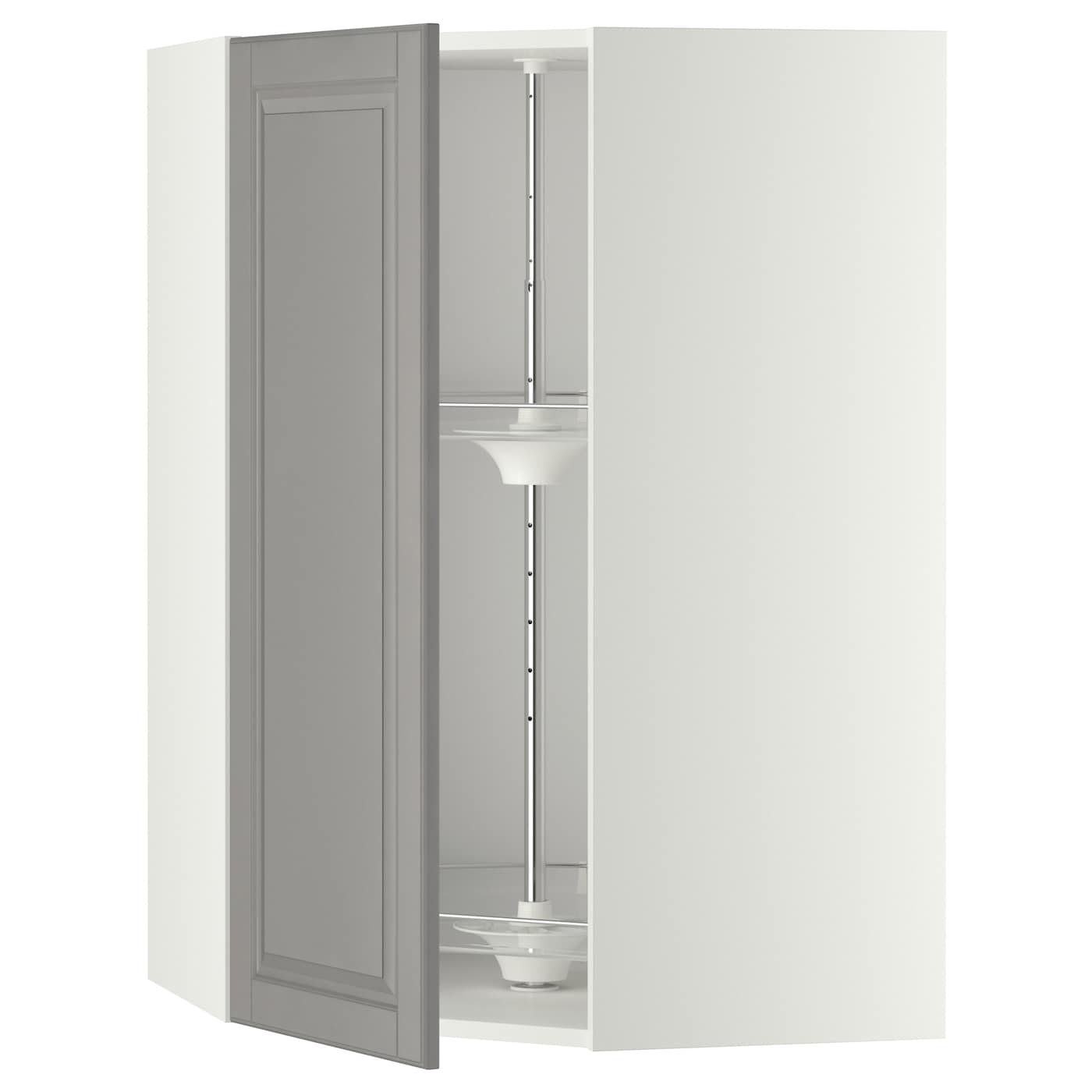 Угловой навесной шкаф с каруселью - METOD  IKEA/  МЕТОД ИКЕА, 100х68 см, белый/серый