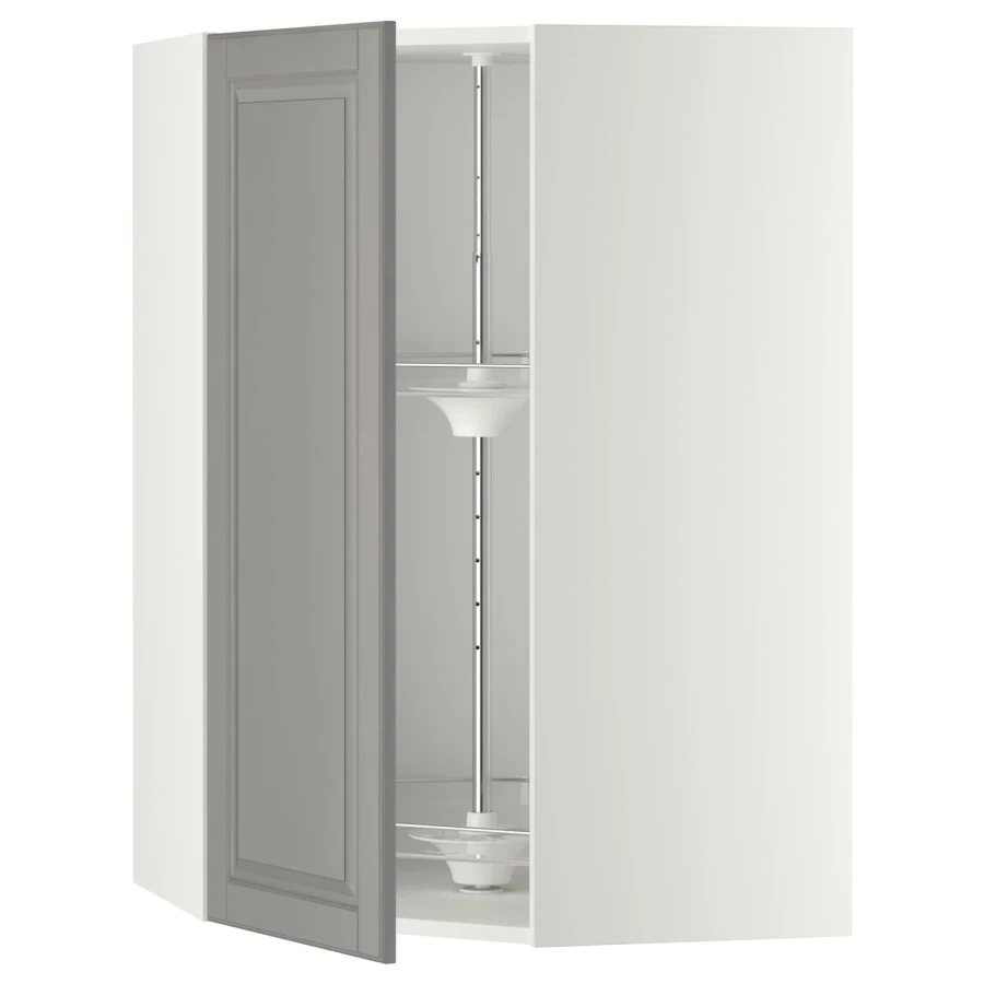 Угловой навесной шкаф с каруселью - METOD  IKEA/  МЕТОД ИКЕА, 100х68 см, белый/серый (изображение №1)