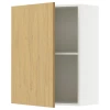 Кухонный навесной шкаф - IKEA KNOXHULT/КНОКСХУЛЬТ ИКЕА, 75x60х31 см, белый/под беленный дуб