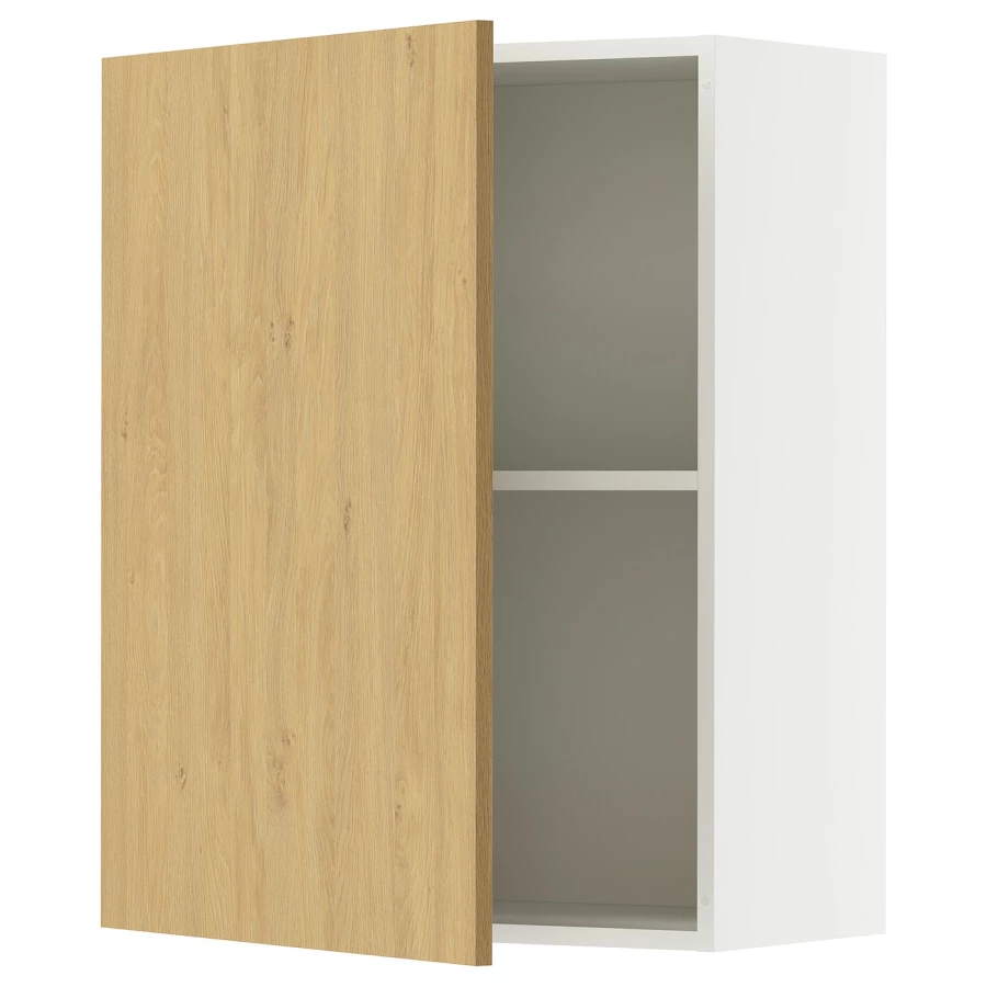 Кухонный навесной шкаф - IKEA KNOXHULT/КНОКСХУЛЬТ ИКЕА, 75x60х31 см, белый/под беленный дуб (изображение №1)