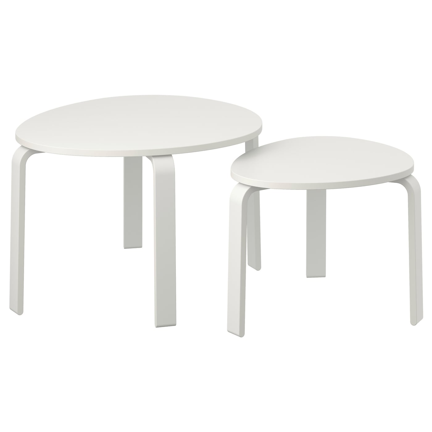 Комплект журнальных столиков - IKEA SVALSTA /СВАЛЬСТА ИКЕА, 40х55х18/46х73х64 см, белый