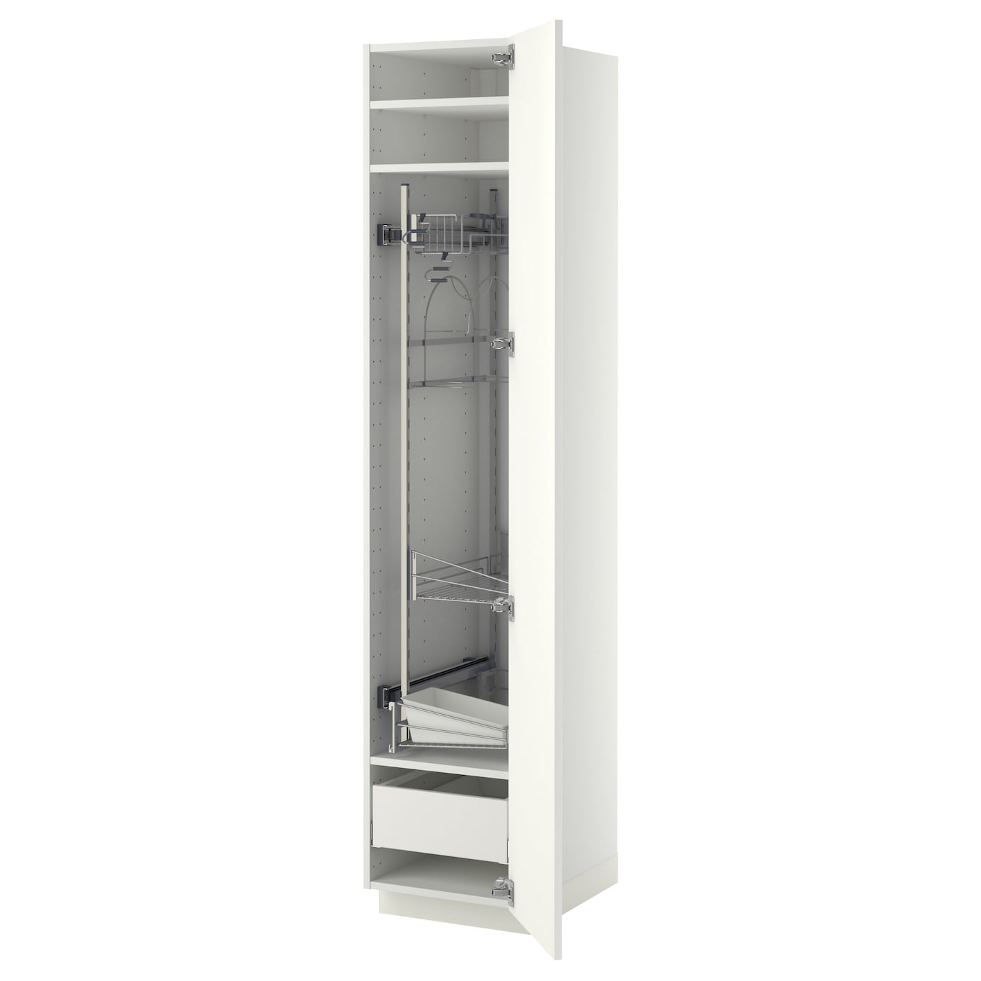 Высокий шкаф/бытовой - IKEA METOD/MAXIMERA/МЕТОД/МАКСИМЕРА ИКЕА, 200х60х40 см, белый