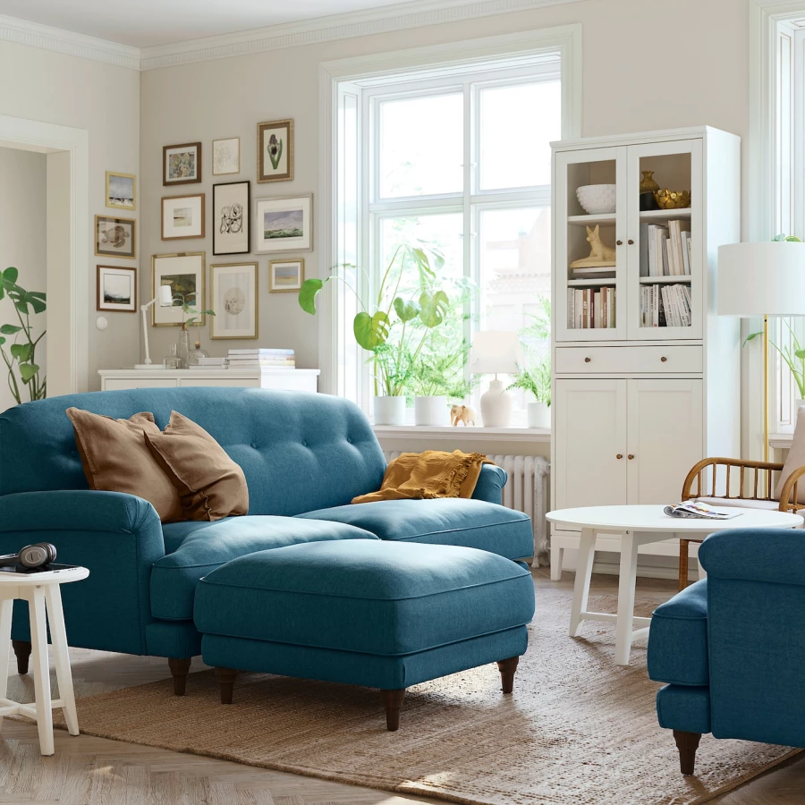 3-местный диван - IKEA ESSEBODA, 94x96x222см, синий, ЭССЕБОДА ИКЕА (изображение №3)