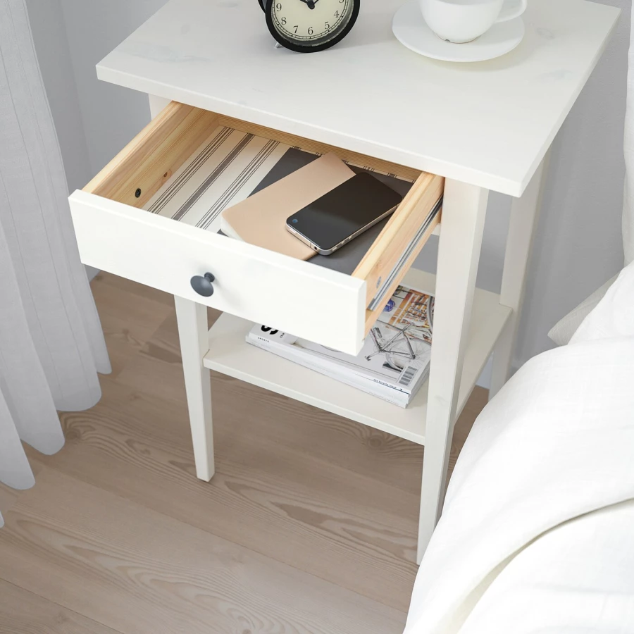 Комбинация мебели для спальни - IKEA HEMNES, 200x160см, белый, ХЕМНЭС ИКЕА (изображение №6)