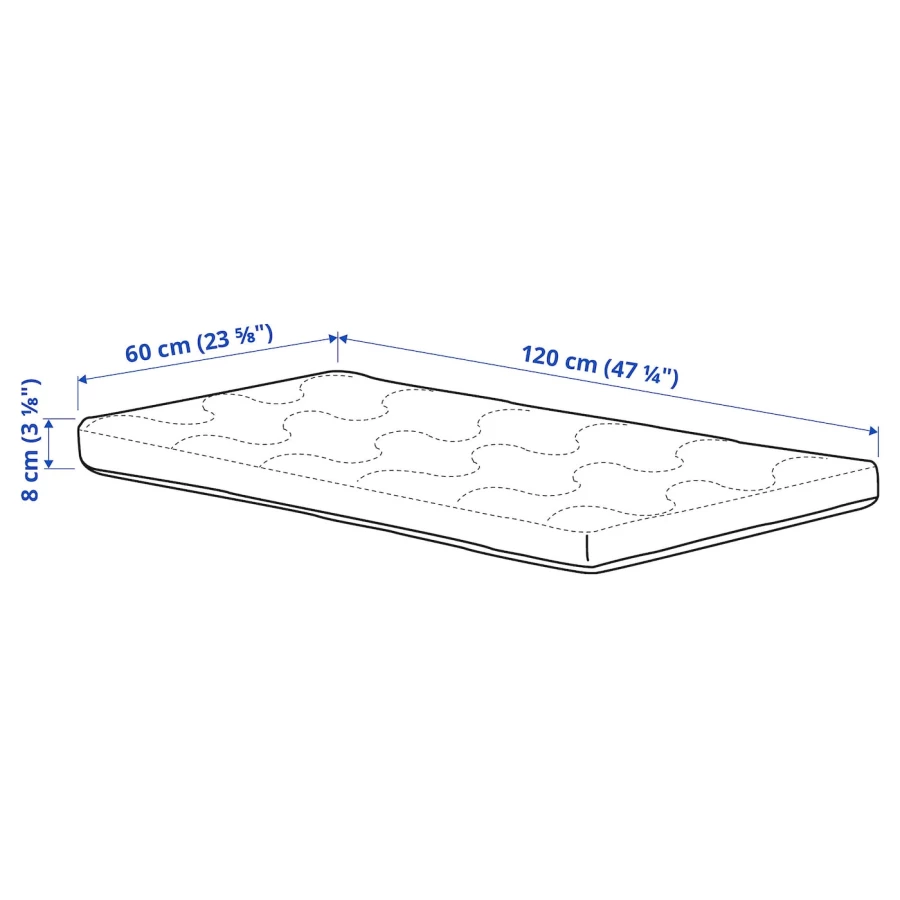 Матрас для детской кроватки - SKÖNAST IKEA/ СКОНАСТ ИКЕА, 60х120 см, белый (изображение №6)