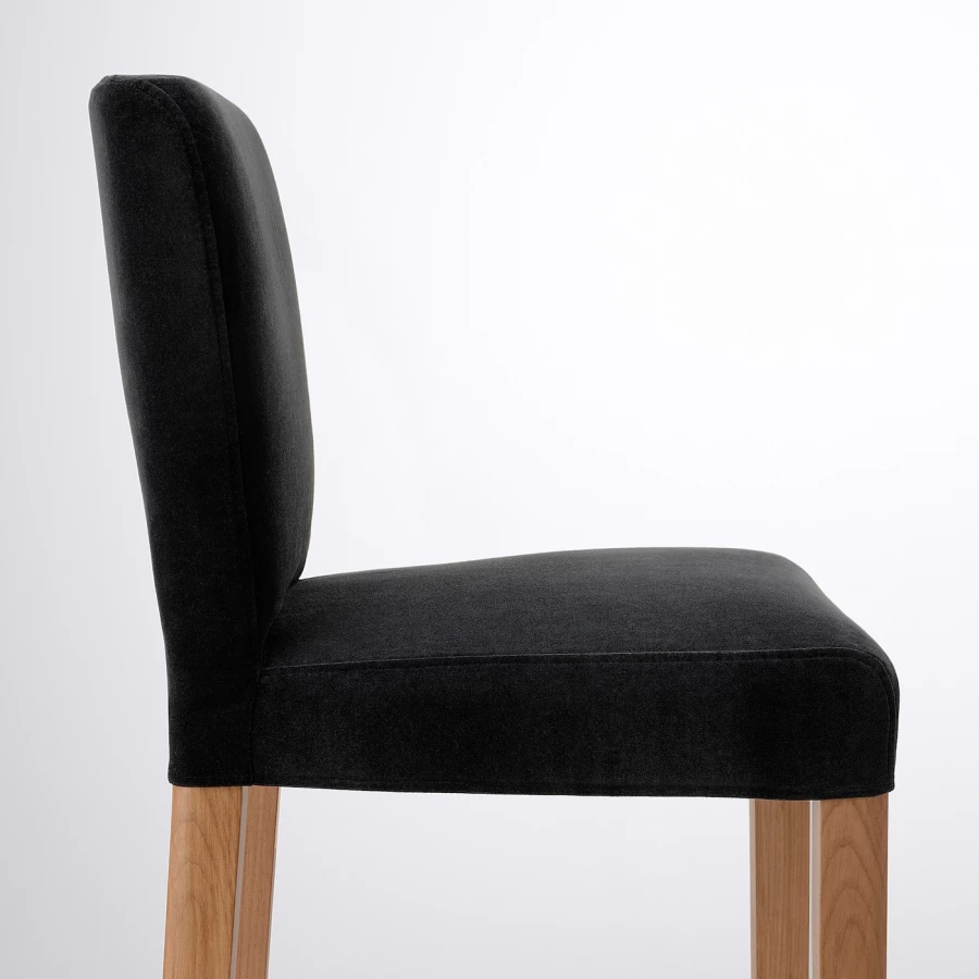 Барный стул со спинкой - BERGMUND IKEA/БЕРГМУНД ИКЕА, 110х45х49 см, черный (изображение №6)