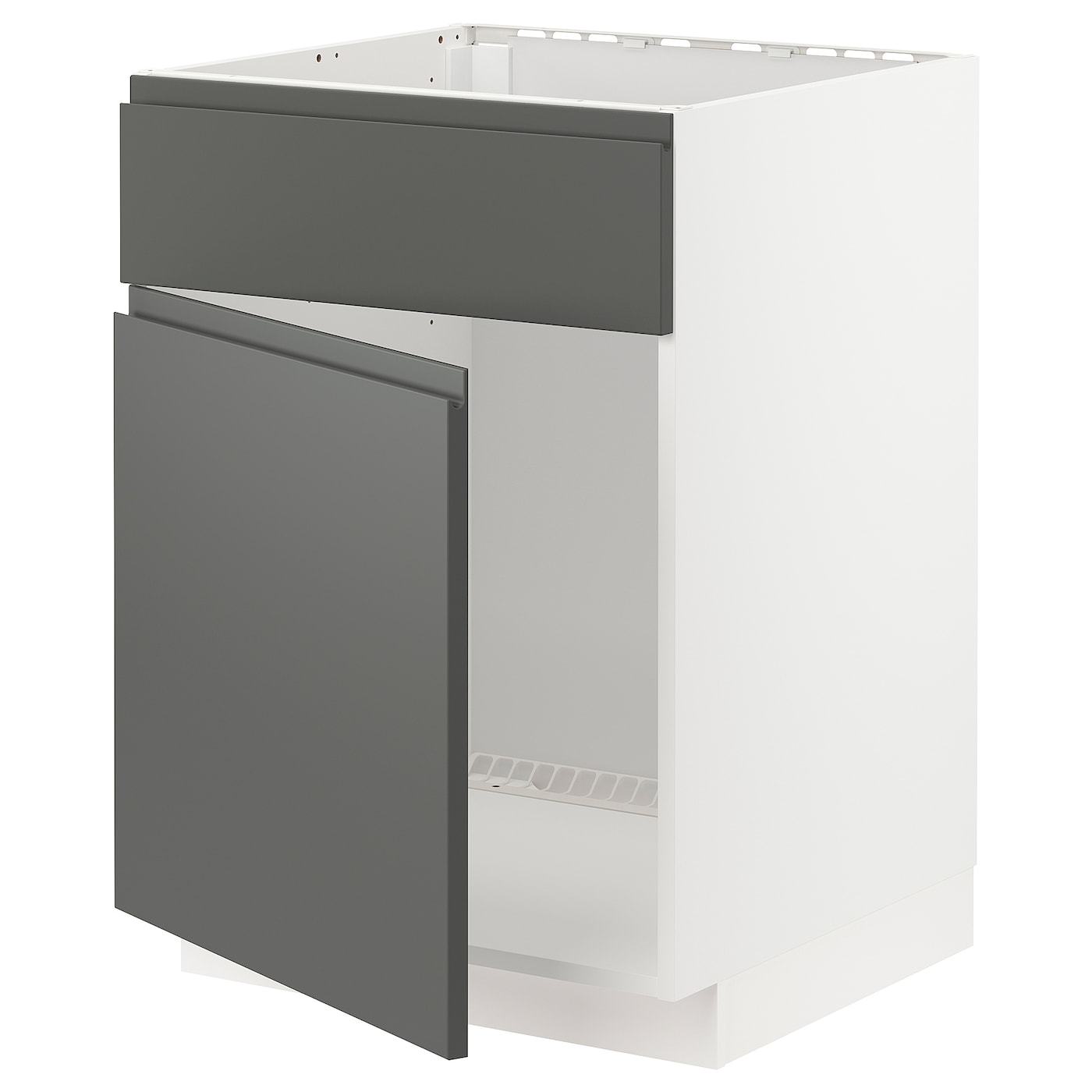 Напольный шкаф - IKEA METOD, 88x62x60см, белый/серый, МЕТОД ИКЕА