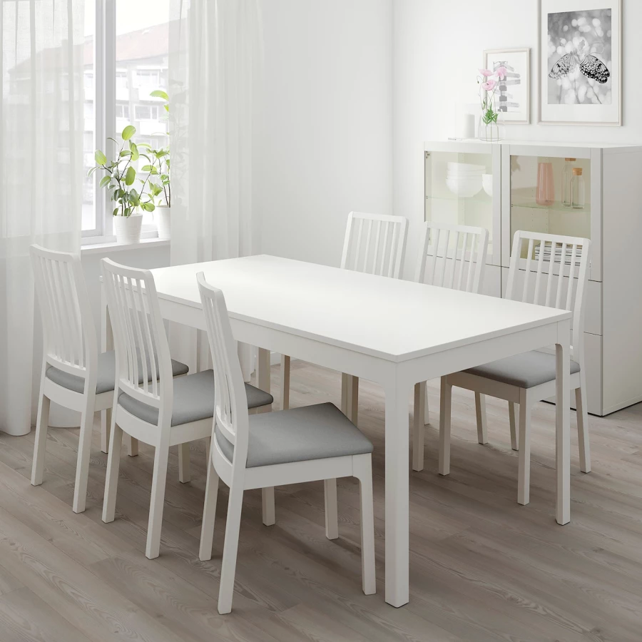Раздвижной обеденный стол - IKEA EKEDALEN, 180/240х90 см, белый, ЭКЕДАЛЕН ИКЕА (изображение №2)
