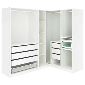 Угловой шкаф- PAX IKEA/ ПАКС ИКЕА, белый, 211/161x58x201 см
