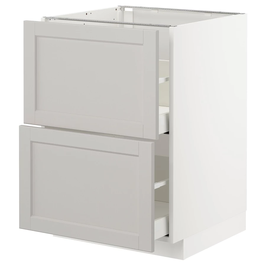 Напольный кухонный шкаф  - IKEA METOD MAXIMERA, 88x61,9x60см, белый/светло-серый, МЕТОД МАКСИМЕРА ИКЕА (изображение №1)