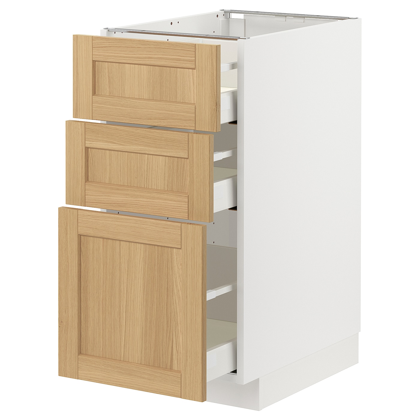 Напольный шкаф - METOD / MAXIMERA IKEA/ МЕТОД/ МАКСИМЕРА ИКЕА,  40х60 см, белый/под беленый дуб