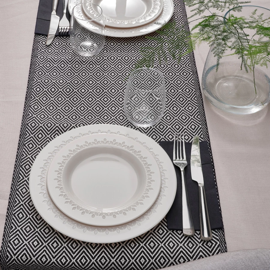 Набор тарелок, 4 шт. - IKEA PARADISISK, 20 см, белый, ПАРАДИСИСК ИКЕА (изображение №2)