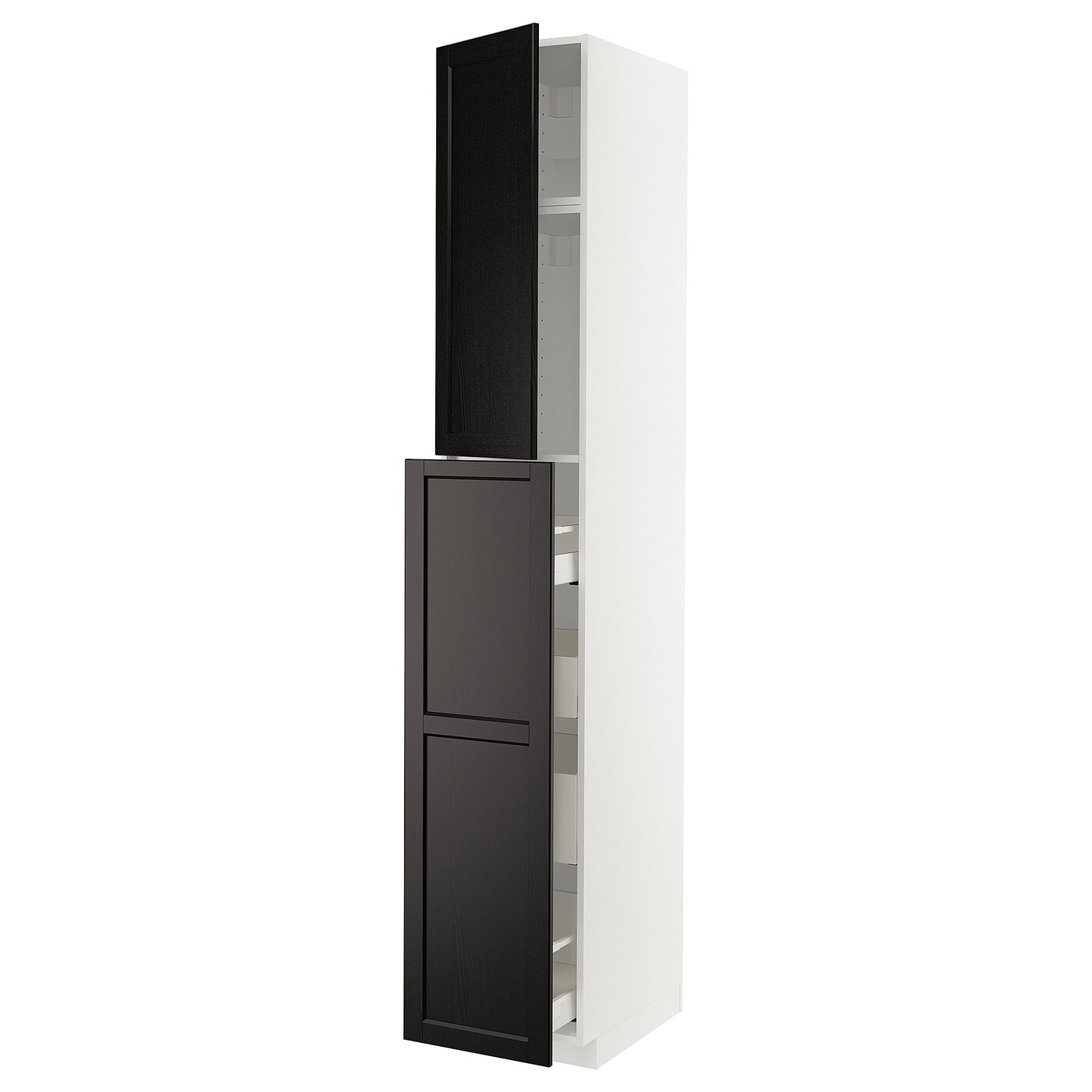 Высокий шкаф - IKEA METOD/MAXIMERA/МЕТОД/МАКСИМЕРА ИКЕА, 240х60х40 см, белый/черный