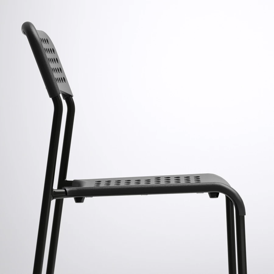 Стол и 4 стула - IKEA MELLTORP/ADDE/МЕЛЬТОРП/АДДЕ ИКЕА, 125х75 см, белый/черный (изображение №6)