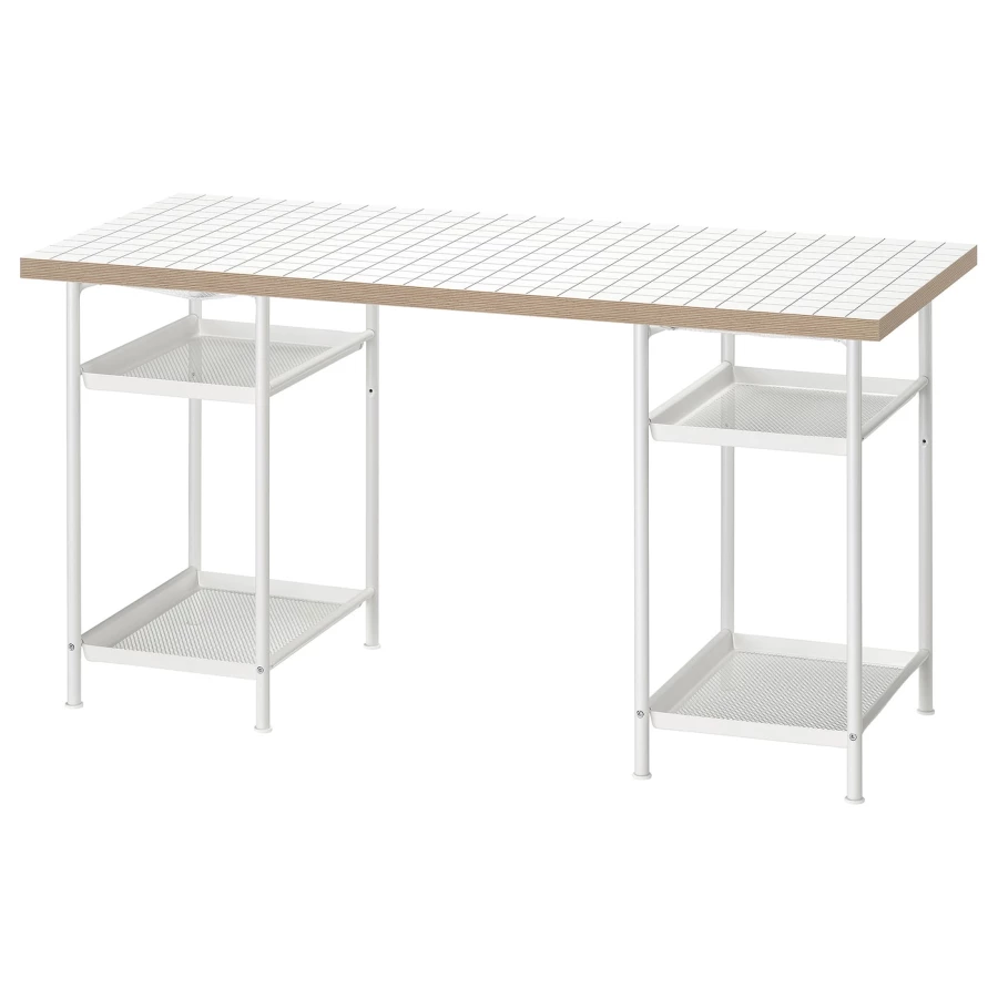 Письменный стол - IKEA LAGKAPTEN SPÄND/SPAND/СПЭНД ЛАГКАПТЕН ИКЕА, 140x60см, белый, антрацит (изображение №1)