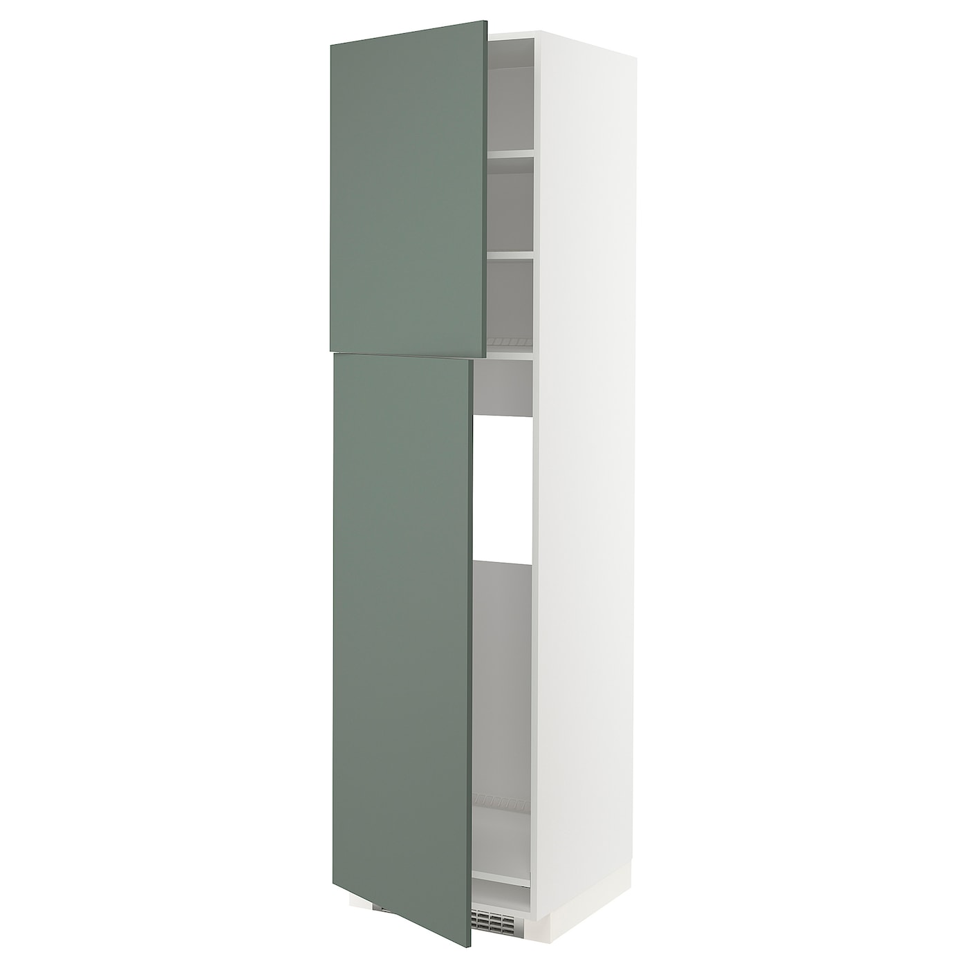 Кухонный шкаф-пенал - IKEA METOD/МЕТОД ИКЕА, 220х60х60 см, белый/темно-зеленый