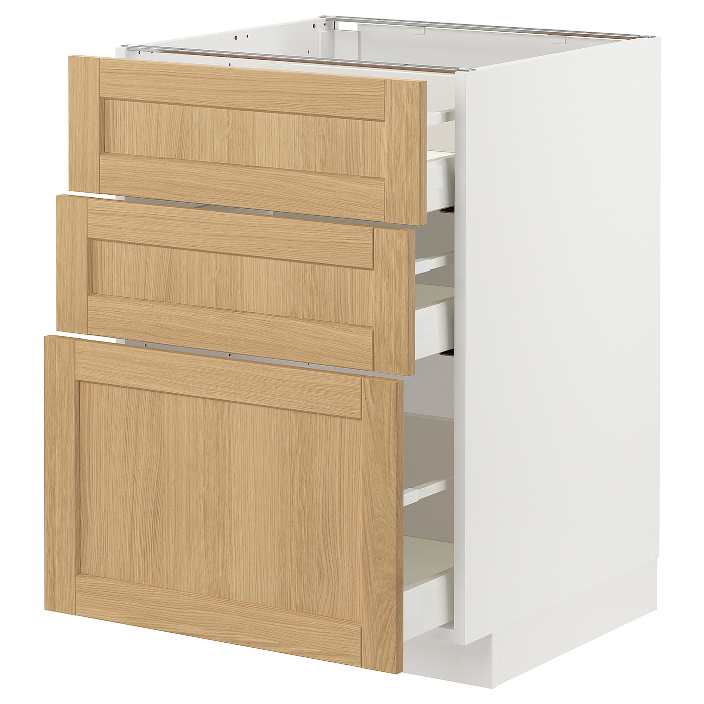 Напольный шкаф - METOD / MAXIMERA IKEA/ МЕТОД/ МАКСИМЕРА ИКЕА,  60х60 см, белый/под беленый дуб