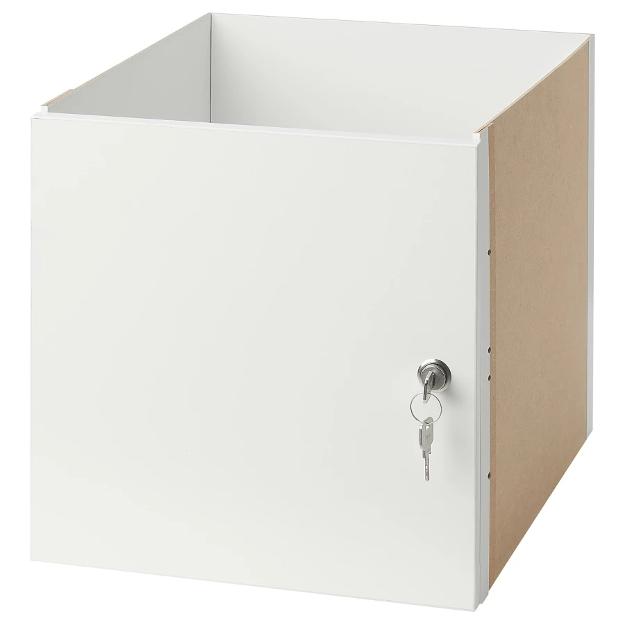 Вставка с запирающейся дверцей - KALLAX IKEA/КАЛЛАКС ИКЕА, 33х33 см, белый/бежевый (изображение №1)