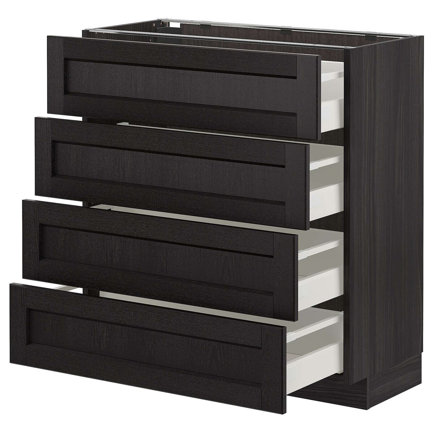 Напольный кухонный шкаф  - IKEA METOD MAXIMERA, 88x39,5x80см, черный, МЕТОД МАКСИМЕРА ИКЕА