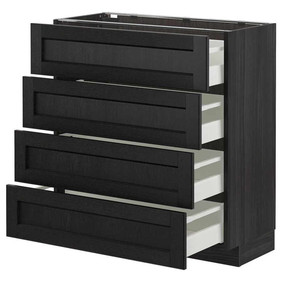 Напольный кухонный шкаф  - IKEA METOD MAXIMERA, 88x39,5x80см, черный, МЕТОД МАКСИМЕРА ИКЕА (изображение №1)