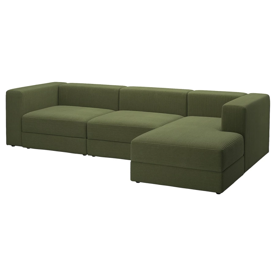 3-местный диван и шезлонг - IKEA JÄTTEBO/JATTEBO,  71x160x310см, зеленый, ЙЕТТЕБО (изображение №1)