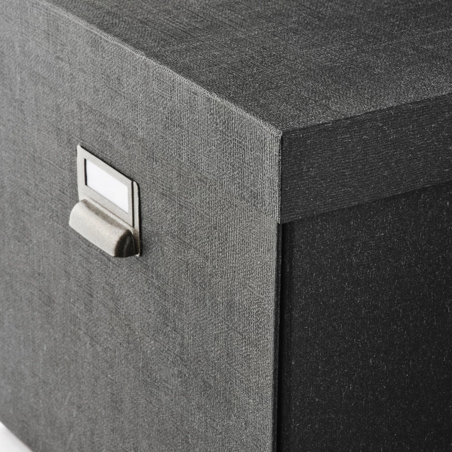 Коробка с крышкой - TJOG IKEA/ЧУГ ИКЕА, 32х31х30 см,  серый (изображение №3)