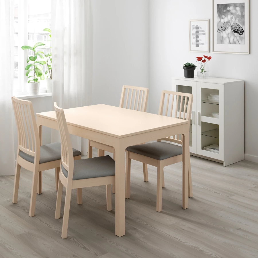 Раздвижной стол - IKEA EKEDALEN/ЭКЕДАЛЕН ИКЕА, 75х120/180х80 см, бежевый (изображение №2)