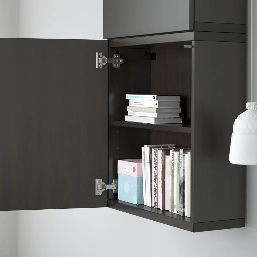Навесной шкаф - IKEA BESTÅ/BESTA, черный, 60x22x128 см, БЕСТО ИКЕА (изображение №5)