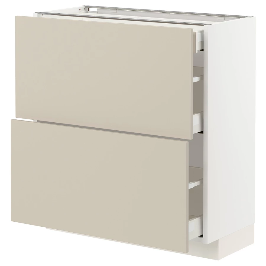 Напольный кухонный шкаф  - IKEA METOD MAXIMERA, 88x39x80см, белый/темно-бежевый, МЕТОД МАКСИМЕРА ИКЕА (изображение №1)