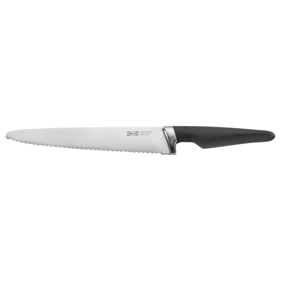 Нож для хлеба - IKEA VÖRDA/VORDA, 37см, черный/серебристый, ВОРДА ИКЕА (изображение №1)